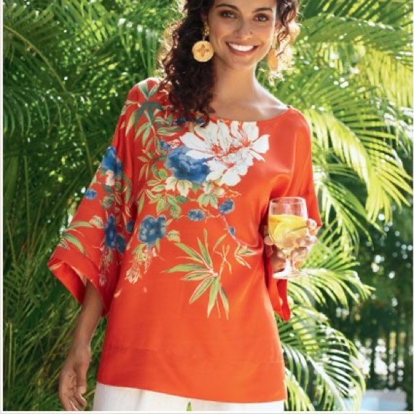 Soft Surroundings Tops - Soft Surroundings Polynesian Pullover Floral Top